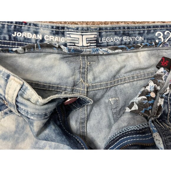 JORDAN CRAIG MEN'S LEGACY EDITION DISTRESSED BLEACHED DENIM JEAN SHORTS SZ 32 - Picture 4 of 6